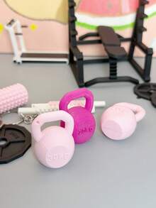 1:12 比例迷你运动器材，泡沫轴、按摩棒、壶铃、哑铃、杠铃片，瑜伽和普拉提健身工作室迷你配件，娃娃屋装饰，背包钥匙扣挂件，节日小礼物 - 彩色 - 查看 9