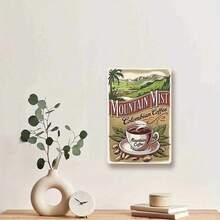 2D Flat, Vintage "Mountain Mist Coffee" Metal Sign - 7.8"X11.8" Rustic Iron Wall Art With Coffee Cup, Mountain Landscape & Palm Trees - Indoor/Outdoor Decor For Kitchen, Garden, Porch, Office, Cafe - Unique Gift For Father's Day, Mother's Day, Holidays, Coffee Bar Decor, Home Decoration, Farmhouse Style, Highquality Print, Decorative Plaque, Home Decorators, 2D Flat - White - View 7