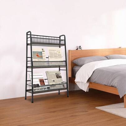 Magazine Storage Regal, 3-tier Record Display Regal, Trapezoid Shape Storage Holder für das Platzieren von Briefen, Zeitschriften, Büchern, Postkarten, Geschenkkarten, Toilettenartikel, Album