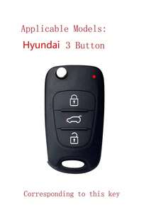 1pc Black Silicone Car Key Protective Cover Suitable For And Kia Vehicles - A - View 2