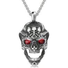 Collar cruz gótica clásico colgante cruz vidrio rojo collar punk acero inoxidable motociclista roca joyería gótica halloween - como en la foto - Ver 6