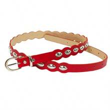 1pc Punk Style Studded Denim Belt, Fashion Street Wear