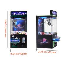 Claw Crane Machine, Medium-Sized Arcade Game Machine With Light & Sound, Adjustable Steel Claws, Precise Toy Candy Grabber Prize Dispenser Vending Toy, For Commercial Home Cinema, Black Purple - 查看 10