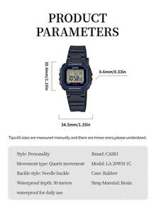 Reloj multifuncional Casio con bloque de construcción luminoso, diseño compacto y retro, correa de silicona de resina, estilo para mujer/estudiante, cómodo y versátil, regalo ideal para graduación