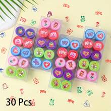 10/20pcs Valentine's Day Mini Self-Inking Stamp Set, Colorful Plastic Stamps With 10 Different Patterns, Great For Children Valentine's Day Party Favors, Classroom Rewards, School Goodie Bag Fillers, Random Colors - Valentine's Day 8 - View 12