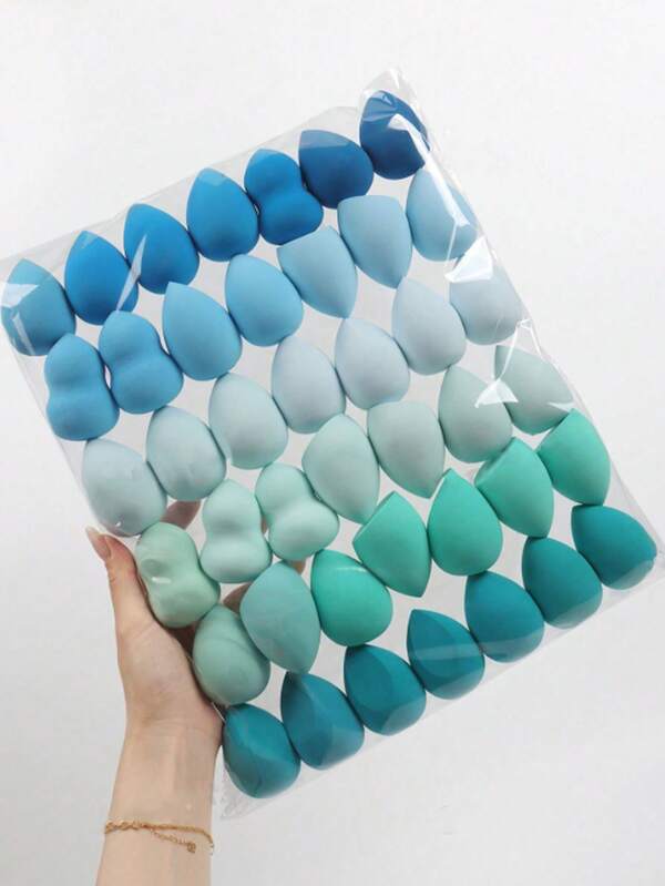 2/5/10/30/50pcs Makeup Sponges, Random Color & Shape, Powder, Liquid & Cream Foundation Blender, Latex-Free Wet & Dry Use, Suitable For All Skin Types