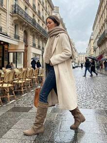 Western Style Side Zipper Buckle Holiday Solid Color Fashion High Heel Pointed Toe Boots