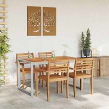 vidaXL Mesa de jardim para refeições cinza 140 x 80 x 75 cm - Cinza - Ver 4