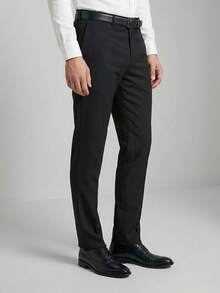 Men's 2-Piece Set - Men's Tailored Slim Fit Executive Polyester Dress Pants, Classic Formal, Lightweight And Stylish. - Đen và Xám nhạt - Xem 3