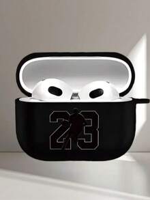 Ốp bảo vệ tai nghe kiểu bóng rổ #23, phù hợp với tai nghe thế hệ 1/2, ốp bảo vệ tai nghe không dây mới cho thế hệ 3/Pro/Pro2, quà tặng cho bạn trai/bạn gái. - màu đen - Xem 1