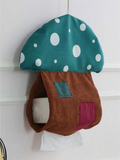 Bonita funda para caja de pañuelos con forma de hongo, bolsas de pañuelos colgantes para sala de estar, dormitorio, baño, cocina y más