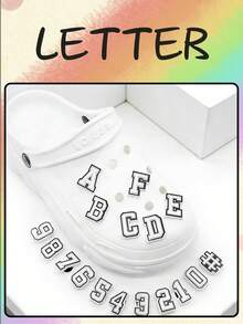 39 Peças Encantos de Sapato Preto e Branco com Letras e Números, Encantos de Crocodilo PVC, Adequado para Tamancos, Sandálias, Pulseiras, Presente para Mulheres, Homens, Adultos, Crianças, Adolescentes, Festa, Sapato, Escolhas de Primavera e Verão, Presentes para Madrinhas, Quarto, Decoração de Quarto, Praia, Viagem, Para Homens, Para Mulheres, Férias, Dia da Mulher, Essenciais de Viagem, Lembrancinhas de Casamento, Y2k, Quarto, Acessórios de Carro para Mulheres, Decoração de Cozinha, Coisas Fofas - Letras em preto e branco - Visão 7