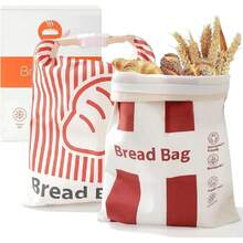 Beeswax Bread Bag - Used For Homemade Sourdough Bread. Reusable And Easy To Clean, 2 Packs Of 17x13 Inches, Cotton Storage Bread Bag, Can Be Frozen And Kept Fresh For Several Days,39848867 - 彩色 - 查看 1