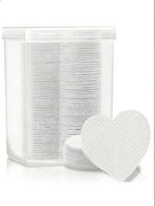 200/100片装指甲清洁湿巾 - 专业无绒指甲油卸除棉片，UV凝胶清洁纸巾，无香型美甲准备和完成清洁工具，浪漫情人节礼物 - 白色 - 查看 1