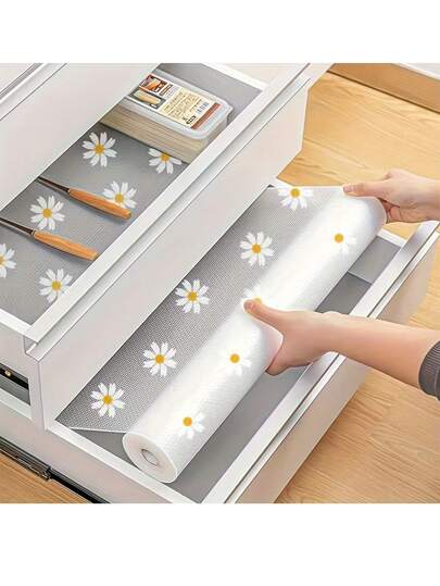 5/8pcs Waterproof Refrigerator Mats - Moisture-Proof, Anti-Slip, Washable & Reusable, Made Of EVA Material With Daisy Pattern, Suitable For Refrigerator And Kitchen Decor, Fridge Mats, Drawer Liners, Shoe Cabinet Mats, Cabinet Liners, Women's Day, Travel Essentials, Wedding Favors, Y2k, Bedroom, Car Accessories Women, Kitchen Decor, Cute Stuff