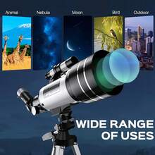 LOVEWE 70mm Aperture 150X Monocular Telescope - Portable With Tripod Phone Mount, Essential For Adult Camping Education Xmas Halloween Gift - White - View 9