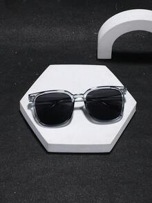 1 Pair Men's Square Fashion Glasses, Classic Colors, Lightweight Frame, Comfortable Wear, Suitable For Road Trips, Comes With Glasses Case - Multicolor - View 4