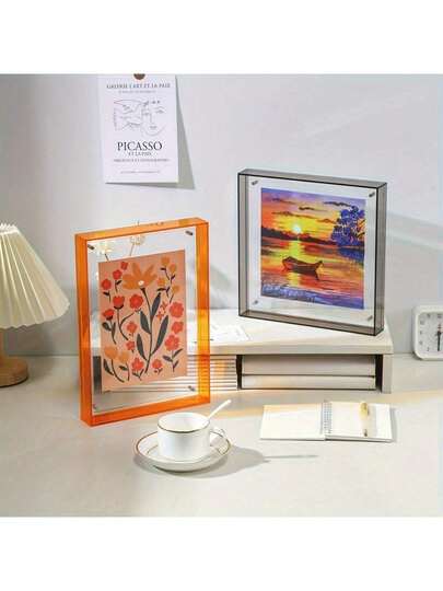 1 st HD-fotoram i akryl - Tillverkad av premium PMMA-material, vertikalt displayställ, lämplig för hem-/kontorsinredning | Nyttårsuppfräschning 2026, minimalistiskt skrivbordsdisplayställ, kristallklar fotoramshållare, modern skrivbordsförvaring, presentdisplay för högtider