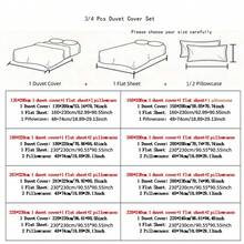 Simple Style Duvet Cover Set, White Floral Bedding Set, Botanical Fresh Wild Flower Print Set, Garden Theme Includes 1 Duvet Cover, 1 Flat Sheet, And 1/2 Matching Pillowcases, Soft & Lightweight Chiffon Duvet Cover Set, Airy & Breathable - Mocha Brown - View 3