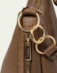 Women's Large Hobo Bag With Modern Finish And Ring Detail - 咖啡 - 查看 2