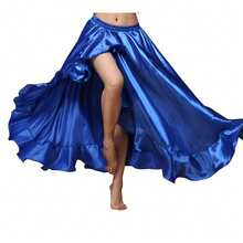 Fashionable Long Dance Dress, Made Of Polyester Fiber, Women's Satin Double Slit Ballet Skirt, Suitable For Belly Dance, Dance, Flamenco Dance And Rock Dance (3 Styles Available) - Multicolor - View 18