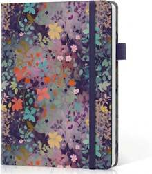 Blank Journal Notebook For Women &Amp; Men, Hardcover Leather Journal For Writing, Sketch Book, A5 Plain Paper Notebook For Drawing &Amp; Sketching, , Perfect For Office School Home Supplies, Watercolor Petal - ColorU - 查看 1