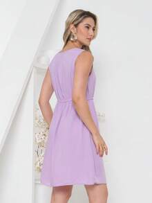 JIN SER Viscose Dress - Mauve Purple - View 7