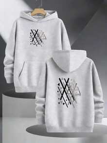 Printed Hoodie For Men By Manfinity Men DKQW - Grey - View 1