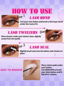 RITALASH 260Pcs 5 Nature Styles Lash Clusters Kit, 150D/ 200D/ Spike+150D/ 60D/ 80D Eyelash Clusters Extensions With Everything You Need For Beginners And Proficient, Beayty At Home Easily - Black - View 9