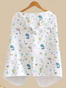 1pc 0-5 Years Old Infant & Toddler Soft Printed Hooded Bathrobe, Towel Cloak, Suitable For All Seasons - Multicolor - View 6