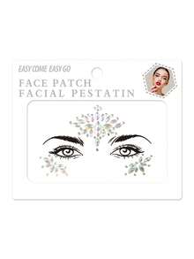 1sheet Night Light Face Gem Stickers, Acrylic Gems Stickers, Self-Adhesive Rhinestone Sticker For Party, Club,Halloween, Festival Face Decorations - Multicolor - View 7