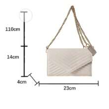 Classic Women's Chain Purse, Envelope Crossbody Bag, Stylish Shoulder Bag, Fashion Small Handbag For Daily Use, Travel & Gift - Vàng đỏ - Xem 5