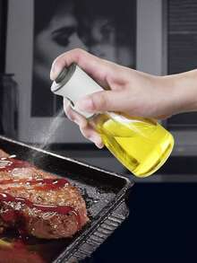 1pc Random Color Glass Spray Bottle | Large Capacity Pressurized Spray Bottle For Kitchen, Barbecue, Roast, Triangular Design, Perfect For Olive Oil And Barbecue Oil - A Stylish Accessory, Ideal For Eid Gifts - Multicolor - View 5