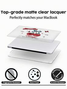 1 Piece, Retro Cherry Bow Pattern | Frosted Acrylic Ultra-Thin Laptop Case | Compatible With Air13 2025/Pro16 M3 M2 | Fingerprint-Resistant, Shockproof, And Heat Dissipation 3-In-1 | An Essential Protective Case For Office And Study - Multicolor - View 4