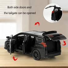 1:32 Alphard Model Car, MPV Business Vehicle, 3 Openable Doors, Inertial Driving, Holiday Gift - Multicolor - View 1