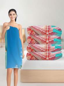 1条海洋海星印花沙滩巾，超强吸水速干，柔软轻便，适合游泳、沙滩、游泳、户外露营旅行，是理想的沙滩必备品。 - 彩色 - 查看 7