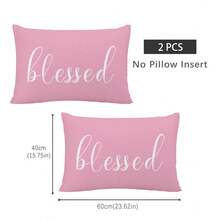 MEMNUN 1pc/2pcs Minimalist Pink Text Print Decorative Throw Pillow Cover [No Insert], 11.81*19.71in(30*50cm)/15.75*23.62in(40*60cm), [Single-Sided Print] Polyester Cushion Cover For Sofa, Bed, Living Room, Bedroom, Car, Office, Hotel Decor, Perfect Gift For Family And Friends, All Seasons - Multicolor - View 13