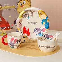 Disney Stitch Ceramic Tableware, Officially Licensed, High-End Stylish Cartoon Cute Bowl Plate Set, Couple Matching Dinnerware For Home Use - Multicolor - View 2