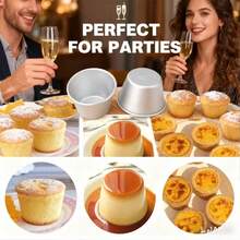 1pc/5pcs/10pcs Aluminum Pudding Cups, Chocolate Dessert Cups, Paper Cupcake Liners, Muffin Baking Pans. Reusable, Durable, Easy To Clean. Ideal For New Year, Thanksgiving And Christmas Baking. - Multicolor - View 2