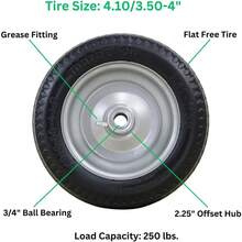 CYPNMarathon 4.10/3.5-4 Pulgadas sin Plano camión de Mano/neumático Multiusos sobre Rueda cubeta de compensación de 2.25 Pulgadas rodamientos de 3/4 PulgadasFashion - 213471723 - Ver 5