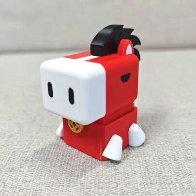 幸运红白小马摆件 | 按压式头部/腿部/尾巴连接 | 寓意吉祥，组装简便