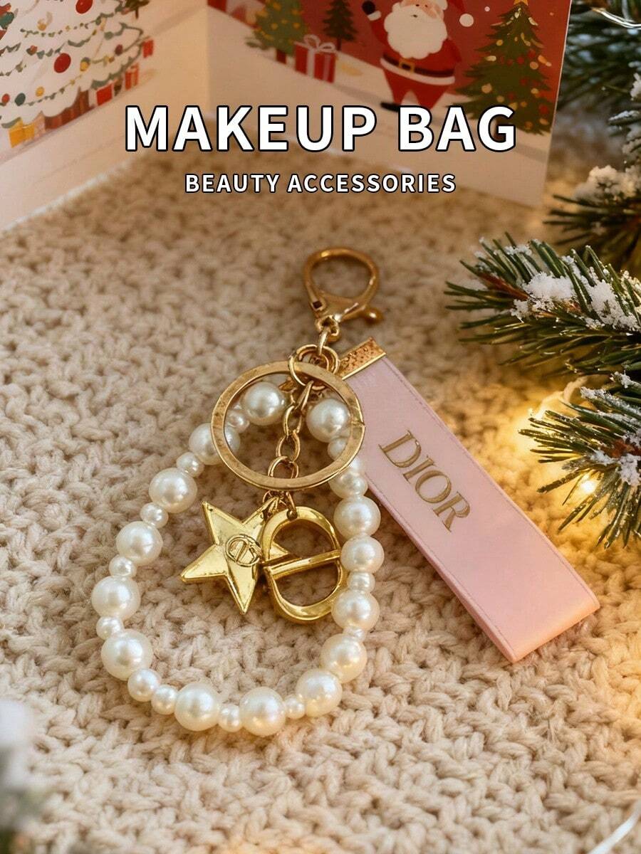 Dior Pearl Bag Charm, Lucky Star Keychain, Christmas Gift