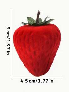 1pc/2pcs Creative Strawberry Jewelry Box, Strawberry Shaped Jewelry Box With Velvet Lining - Soft Oval Ring And Earring Storage Box, Snap Closure, Suitable For Wedding, Valentine's Day And Mother's Day Gifts - Cute Jewelry Box For Women, Playful Design, Romantic Gift, Decorated With Bow Detail - Red - View 6