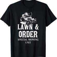 Lawn & Order Special Mowing Unit Funny Dad Joke Lawn Mower T-Shirt - 粉色 - 查看 1