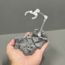 1 Set Rock Model Movable Figure Stand, Sturdy Support, Assembly Action Figure Display Base, Doll Model Stand Compatible With HG, RG, SD, SHF And Various Figures - 1 Set Of Gray Simulated Rock Model Support - View 8