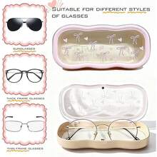 Glasses Case Hard Shell, Clear Eyeglass Case, Cute Holder For Sunglasses And Reading Glasses - 粉色 - 查看 2