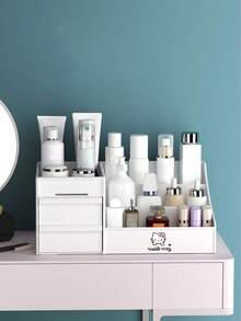 Sanrio 1个ins风镂空双层桌面收纳架，带挂钩和笔筒的挂板收纳架