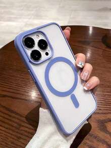 Transparent High-Grade Light Blue Framed Soft Gel Magnetic Charging Protective Case | Compatible, Shock-Proof, Ultra-Thin, Magnetic Wireless Charging Phone Case Compatible With IPhone 17/17 Pro/17 Pro Max, Anti-Slip Phone Case Compatible With IPhone 11/12/13/14/15/16 Series - Far Peak Blue - View 6