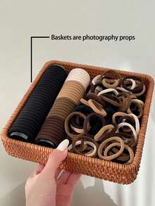 50/10个装 女士百搭黑白卡其棕色随机混色高弹力柔软发圈 马尾辫发圈 时尚百搭优雅简约发饰 适合日常休闲派对通勤度假洗脸化妆发型搭配服装配饰 发圈 发绳 发圈 发圈 健身运动服 发绳 发圈 - 彩色 - 查看 3