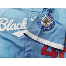 ST John's Shamrocks Áo đấu bóng chày huyền thoại Jackie Robinson số 42 màu xanh dương dành cho nam, áo thun bóng chày thêu chữ, áo thun thể thao cổ điển thế giới dành cho người hâm mộ bóng chày. - Màu xanh nhạt - Xem 5